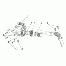 Система подвода охлажденных отработавших газов в коллектор (Евро-4)