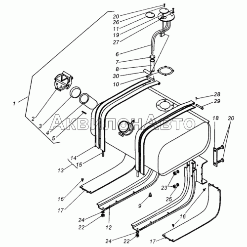 Крепление топливного бака