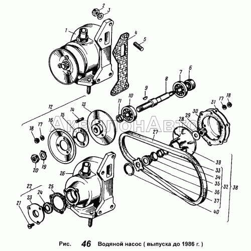 Водяной насос (выпуска 1986 г.)