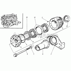Механизм отбора мощности с носка коленчатого вала