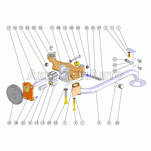 Установка насоса масляного Установка насоса масляного