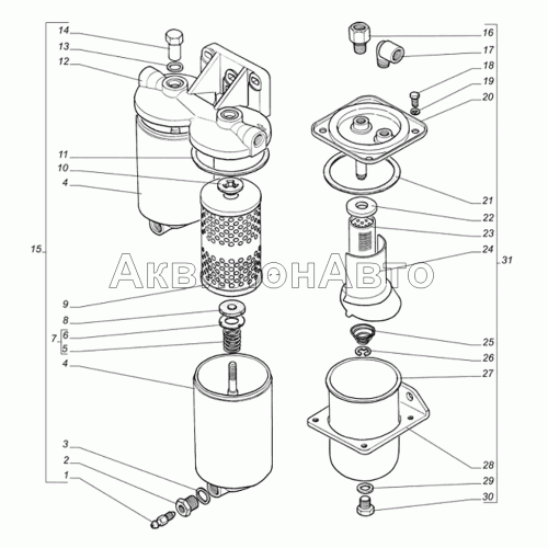 Фильтр тонкой очистки топлива, фильтр грубой очистки топлива Фильтр тонкой очистки топлива, фильтр грубой очистки топлива