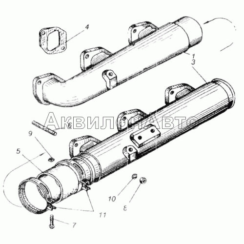 Трубопроводы впускные двигателя ЯМЗ-240