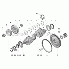 Коленчатый вал и маховик