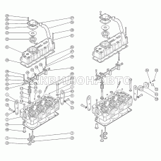 Установка головки цилиндров. Механизм коромысел