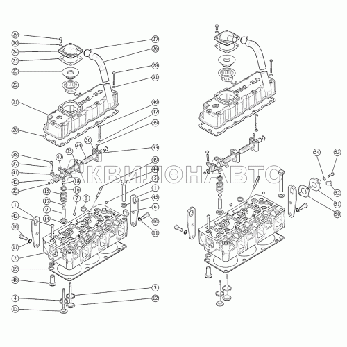 Установка головки цилиндров. Механизм коромысел Установка головки цилиндров. Механизм коромысел