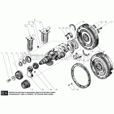Коленчатый вал и маховик двигателя ЯМЗ-236М2