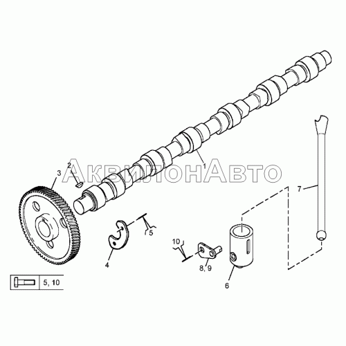 Вал распределительный, штанги, толкатели Вал распределительный, штанги, толкатели