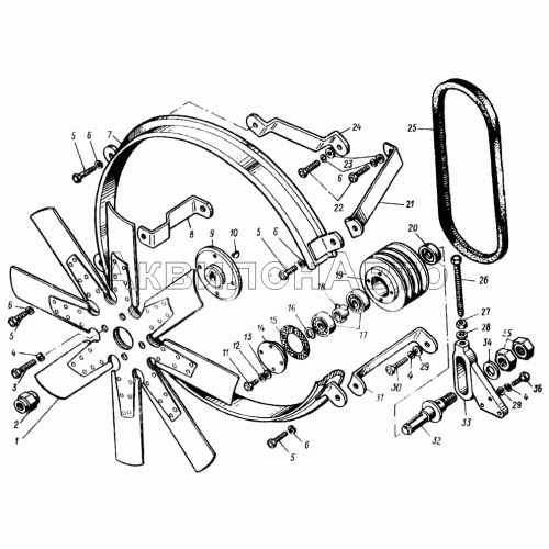 Вентилятор и кожух вентилятора Вентилятор и кожух вентилятора