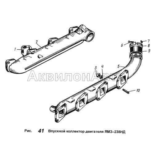 Впускной коллектор двигателя ЯМЗ-238НД