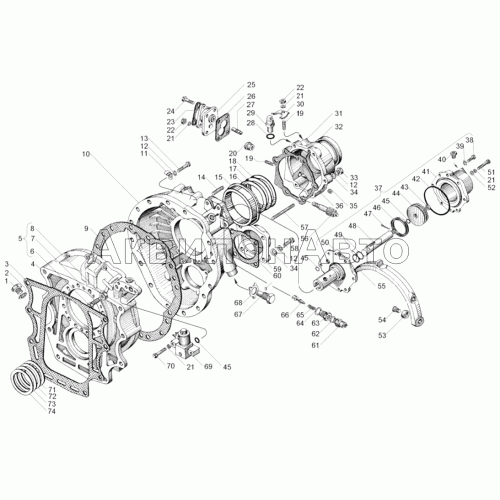 Картер демультипликатора коробки передач (алюминиевый) Картер демультипликатора коробки передач (алюминиевый)