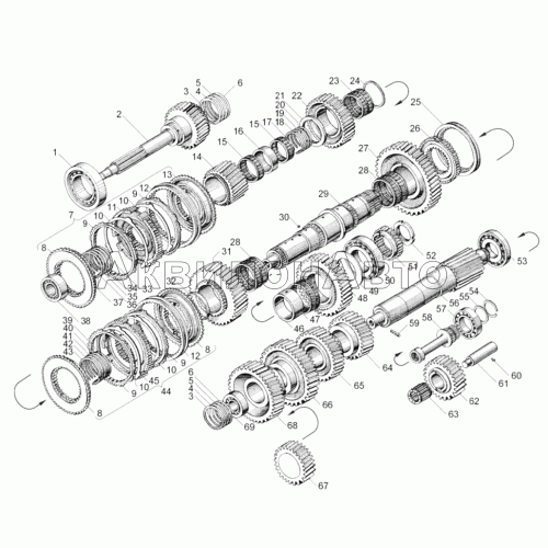 Валы и шестерни коробки передач Валы и шестерни коробки передач