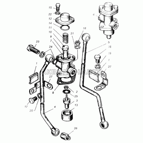 Включатель гидромуфты привода вентилятора двигателя ЯМЗ-240Б