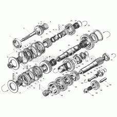 Валы и шестерни коробки передач ЯМЗ-239.17-22