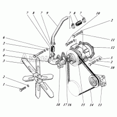 Насос водяной и вентилятор 444-13с1