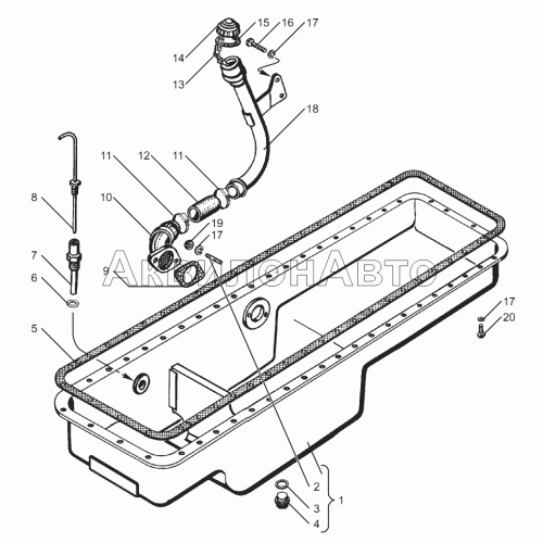 Картер масляный двигателей ЯМЗ-850.10, ЯМЗ-8501.10 Картер масляный двигателей ЯМЗ-850.10, ЯМЗ-8501.10