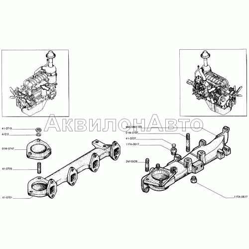 Коллекторы: выпускной (слева), впускной (справа) Коллекторы: выпускной (слева), впускной (справа)
