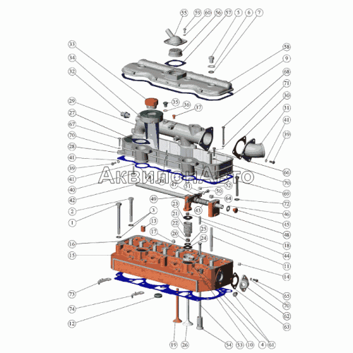 Установка головки цилиндров и впускного тракта