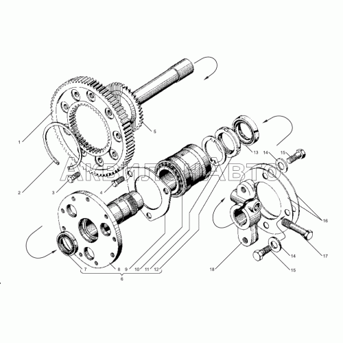 Привод ТНВД двигателей ЯМЗ-238БЕ2, ЯМЗ-238ДЕ2