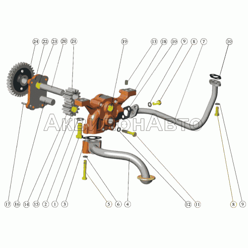 Установка масляного насоса Установка приёмника масляного насоса Установка масляного насоса Установка приёмника масляного насоса