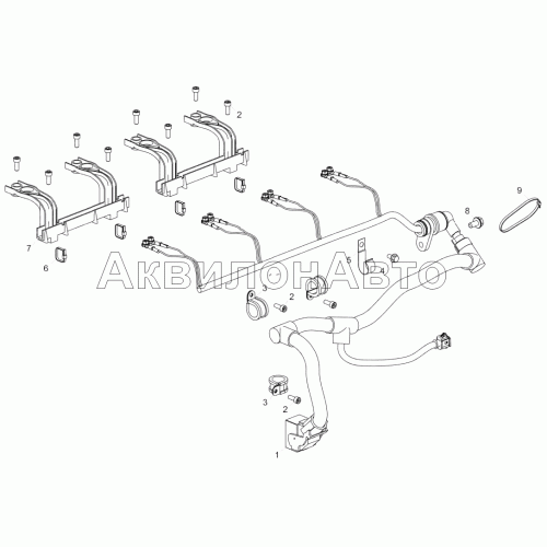 5344.3724005-10 Установка жгута форсунок (ЯМЗ-53441-20)