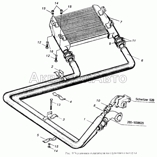 Установка охладителя наддувочного воздуха Установка охладителя наддувочного воздуха