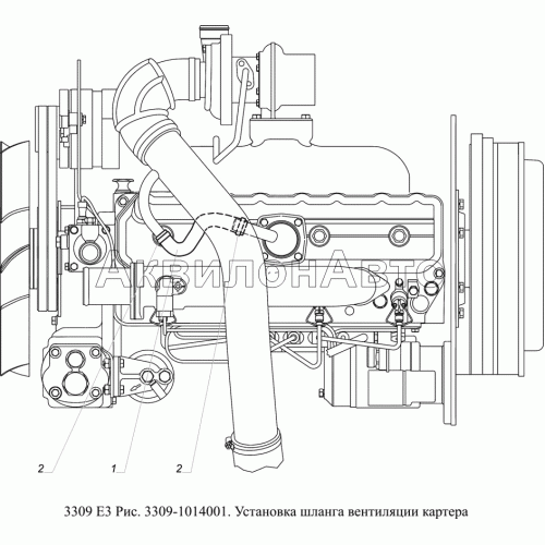 3309-1014001. Установка шланга вентиляции картера