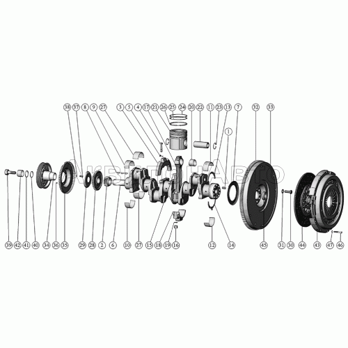 Кривошипно-шатунный механизм. Установка шкива коленчатого вала. Установка муфты сцепления. Кривошипно-шатунный механизм. Установка шкива коленчатого вала. Установка муфты сцепления.