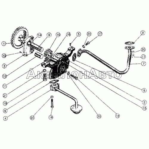 Приемник масляного насоса и масляный насос Приемник масляного насоса и масляный насос
