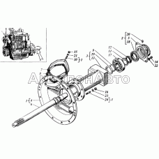 Установка вала съема мощности с маховика