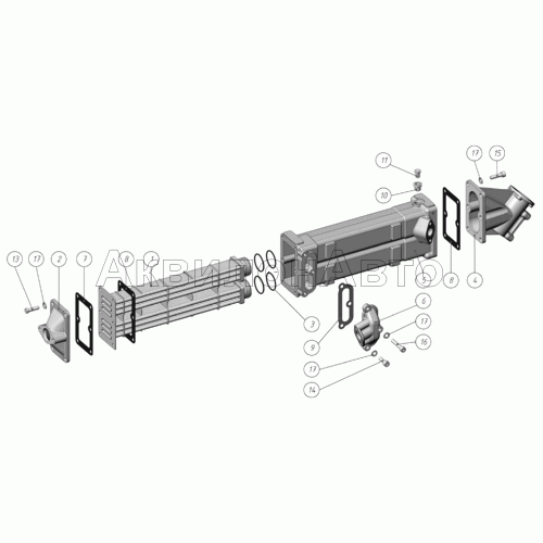 Охладитель рециркуляции отработавших газов. Охладитель рециркуляции отработавших газов.