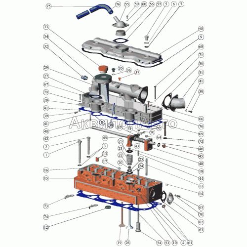 Установка головки цилиндров и впускного тракта, клапаны и толкатели клапанов