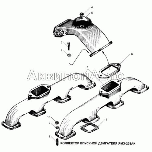 Коллектор впускной двигателя ЯМЗ-238АК
