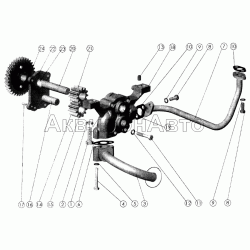 Приемник масляного насоса и масляный насос Приемник масляного насоса и масляный насос