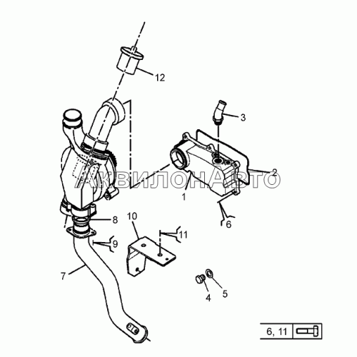 Патрубки водяные и термостат