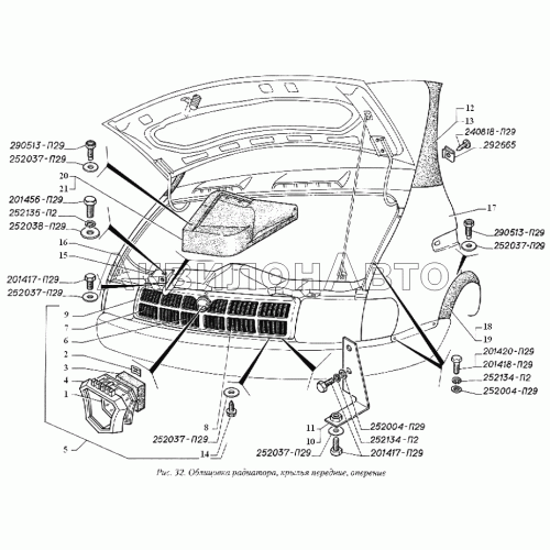 Облицовка радиатора, крылья передние, оперение Облицовка радиатора, крылья передние, оперение