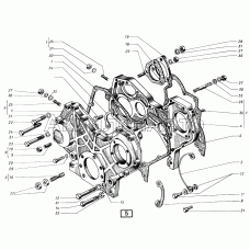 Картер и передняя крышка распределительный зубчатых колес СМД-14НГ,-14БН,-15Н,-19,-20