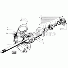 Установка вала съема мощности СМД-21, -22, 22А, 23, 23.01, 23.02, 24, 24.01, 24.02