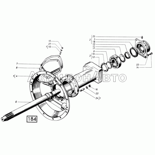 Установка вала съема мощности СМД-21, -22, 22А, 23, 23.01, 23.02, 24, 24.01, 24.02