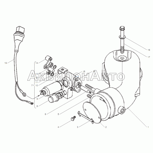 ЗАСЛОНКА АВАРИЙНОГО ОСТАНОВА двигателей ЯМЗ-6562.10, ЯМЗ-6563.10