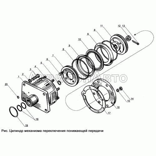 Цилиндр механизма переключения понижающей передачи Цилиндр механизма переключения понижающей передачи