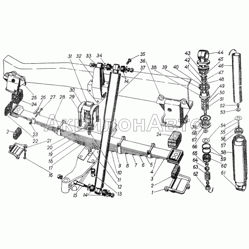Передние рессоры и амортизаторы передней подвески Передние рессоры и амортизаторы передней подвески