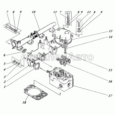 Установка головки цилиндров с коллекторами 448-06с1