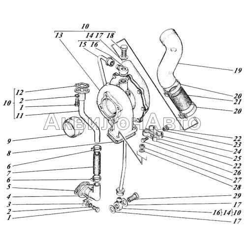 Система турбонаддува 440-18с1-10 Система турбонаддува 440-18с1-10