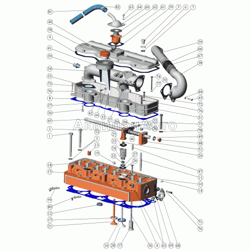 Установка головки цилиндров и впускного тракта