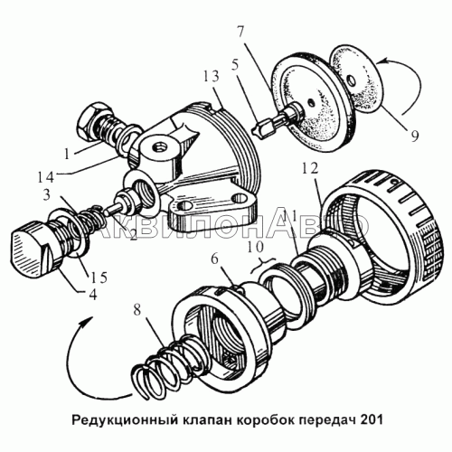 Редукционный клапан коробок передач 201 Редукционный клапан коробок передач 201