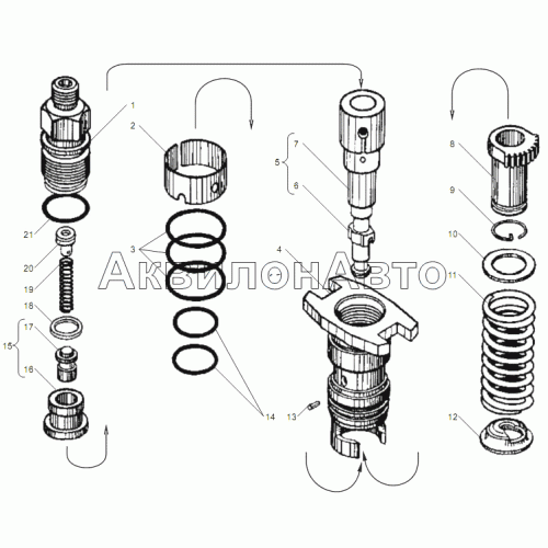 СЕКЦИЯ ТОПЛИВНОГО НАСОСА ВЫСОКОГО ДАВЛЕНИЯ двигателей ЯМЗ-6562.10, ЯМЗ-6563.10
