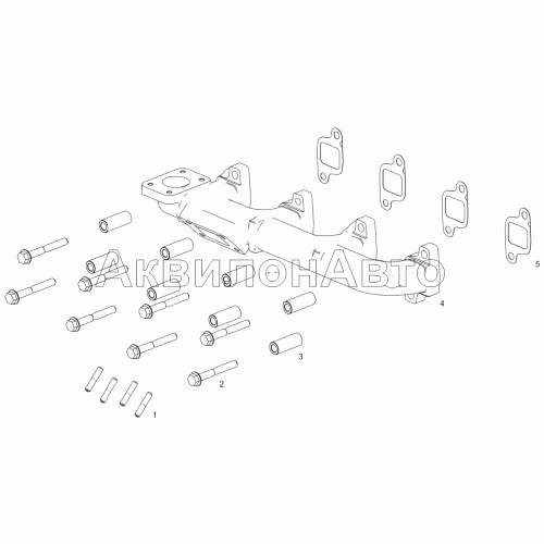 5340.1008005 Установка выпускного коллектора (ЯМЗ-5344-10) 5340.1008005 Установка выпускного коллектора (ЯМЗ-5344-10)