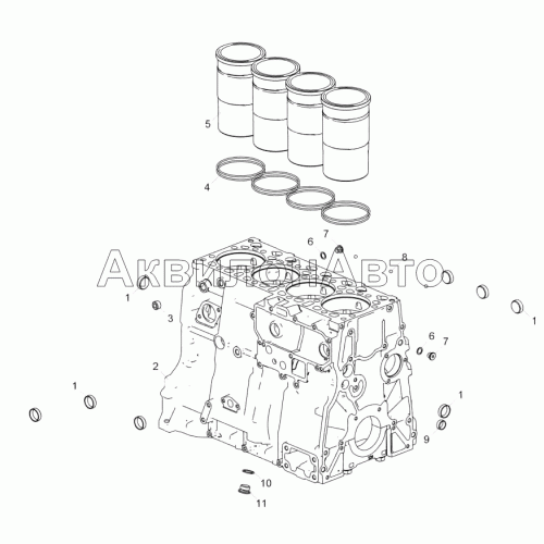536.1002011-10 Блок цилиндров 536.1002011-10 Блок цилиндров