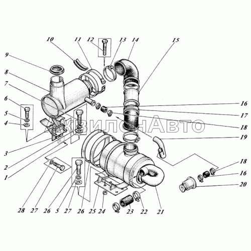 Установка воздухоочистителя 442-59-12c1 Установка воздухоочистителя 442-59-12c1